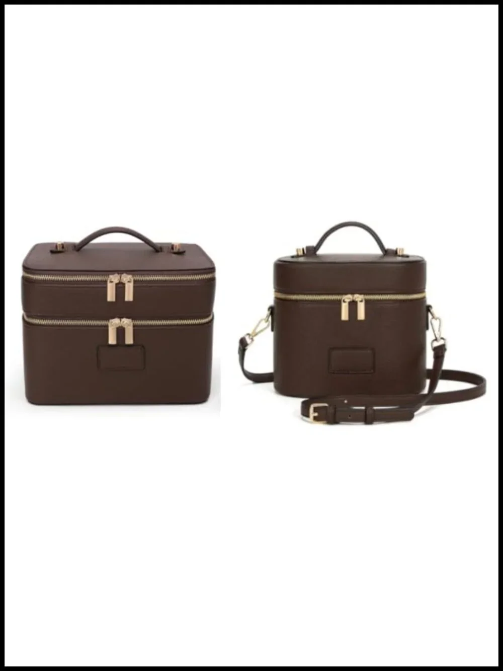 PU Leather Waterproof Makeup Bag Travel Vanity Cosmetic Case with Removable